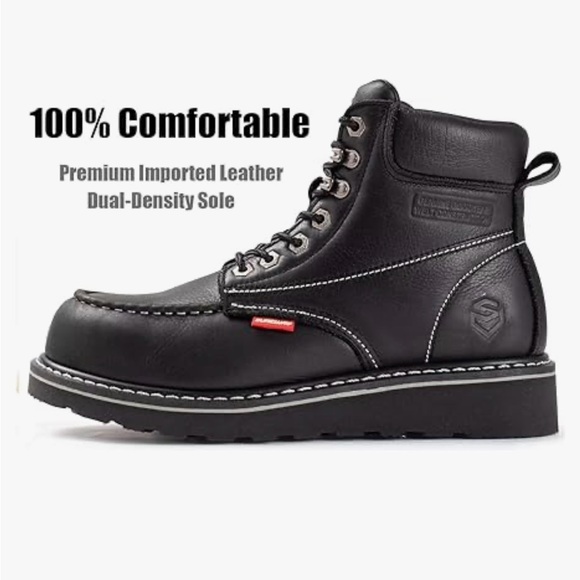 Sureway All Leather Men's Heavy Duty Work Boots Black Size 12 NWOT - Picture 14 of 15